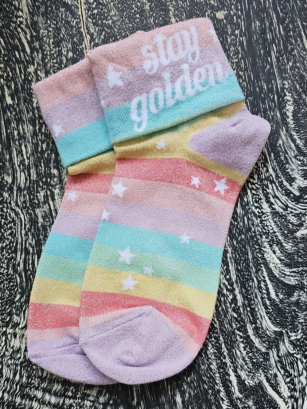 Sparkly Rainbow Socks -Stay Golden